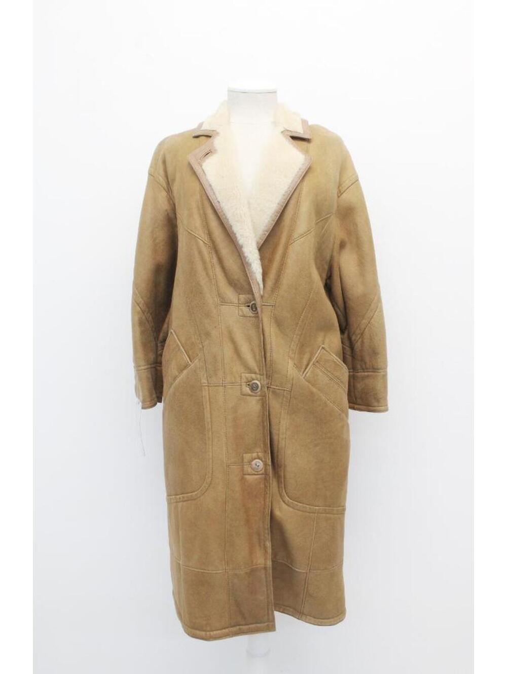 Mint Brown Shearling Sheepskin Lamb Fur Coat Jacket Women Woman Size 6-8 S-M